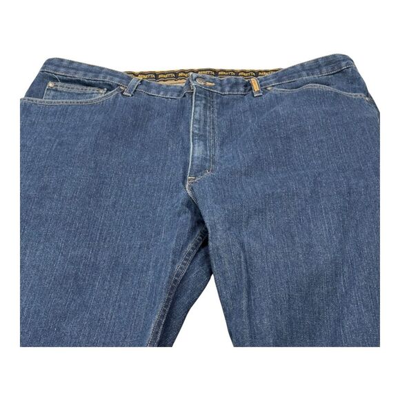 Beretta Jeans Mens 42x29 Blue Straight Leg 5 Pocket Logo Denim Pants Made In USA - Picture 2 of 11